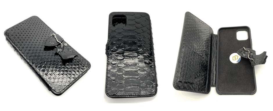 Case (чехол) GG® Для iPhone Xs/11/12 Pro (Black Piton) 2020 натуральная кожа питона
